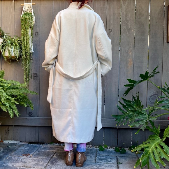 Glamorous Deer and Flyer Heavy Cotton / Cellulose Ivory Coat size Large - Picture 3 of 9